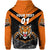 Custom Papua New Guinea Lae Snax Tigers Zip Hoodie Rugby Original Style Black, Custom Text and Number LT8 - Polynesian Pride