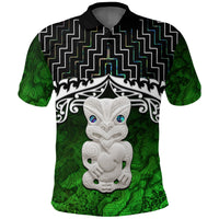 New Zealand Maori Polo Shirt, Poutama Hei Tiki Golf Shirt Unisex Black - Polynesian Pride