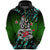 Hei Tiki Ukulele Music Maori Zip Hoodie Unisex Green - Polynesian Pride