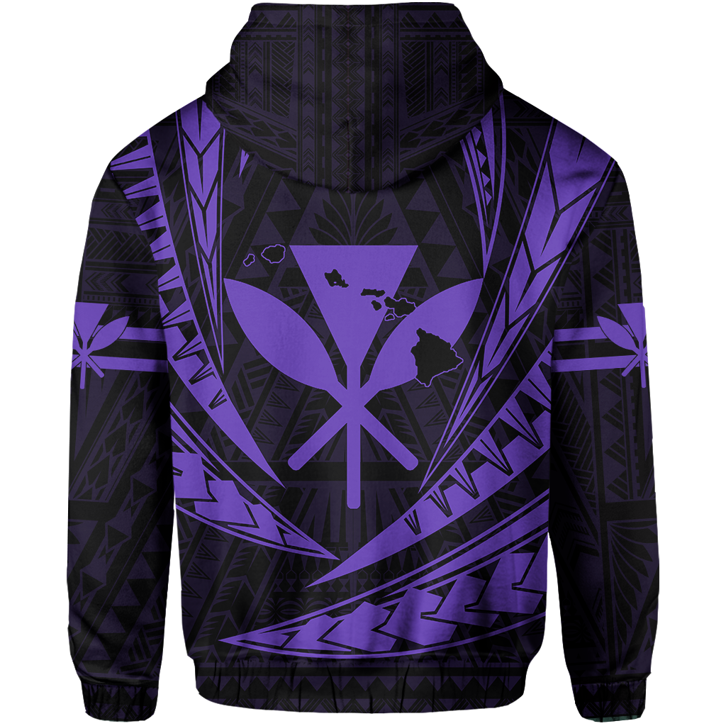 Polynesian Kakau Kanaka Maoli Map Hawaii Hoodie Purlple - Polynesian Pride