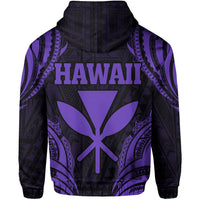 Polynesian Turtle Kanaka Maoli Hawaii Zip Hoodie Purple - Polynesian Pride