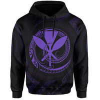 Polynesian Kanaka Shaka Map of Hawaii Hoodie Purple - Polynesian Pride