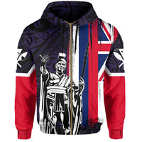 Hawaii King Flag Polynesian Hoodie (Zip up) Purple - Polynesian Pride