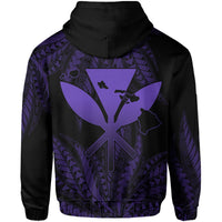 Hawaii King Polynesian Hoodie (Zip up) Durk Style Purple - Polynesian Pride