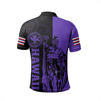 Hawaii King Polynesian Polo Shirt Lawla Style Purple - Polynesian Pride