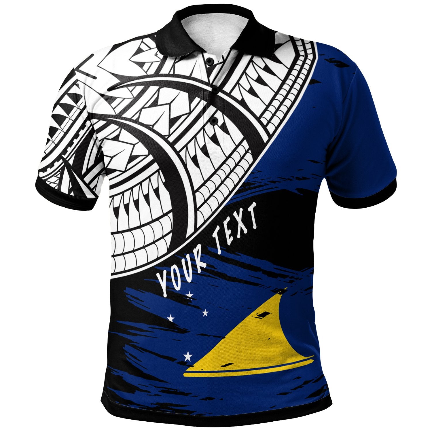 Tokelau Custom Polo Shirt Tokelauan Flag Style With Claw Pattern Unisex Blue - Polynesian Pride