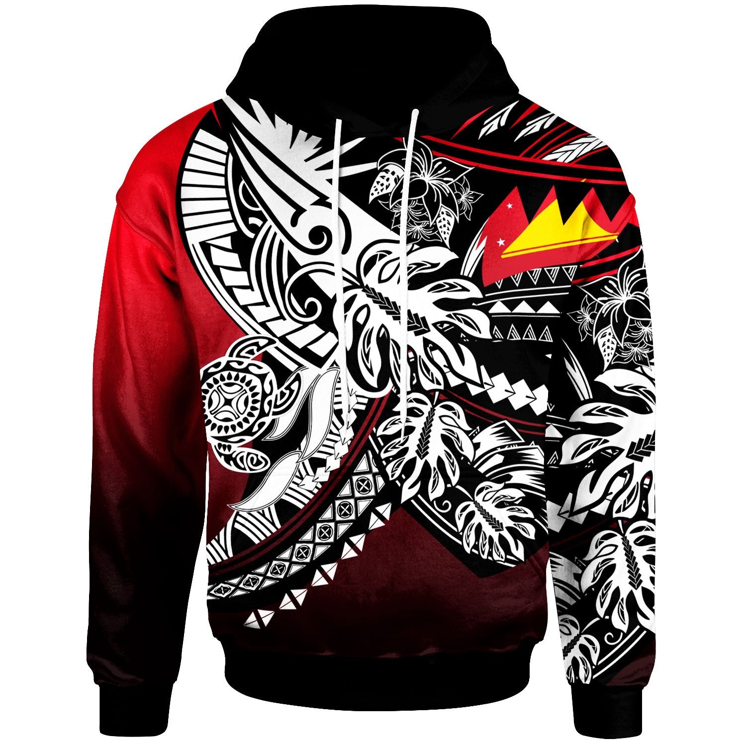 Tokelau Hoodie Tribal Jungle Pattern Red Color Unisex Red - Polynesian Pride