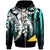 Tokelau Zip Hoodie Cyan Vertical Stripes Style Unisex Cyan - Polynesian Pride