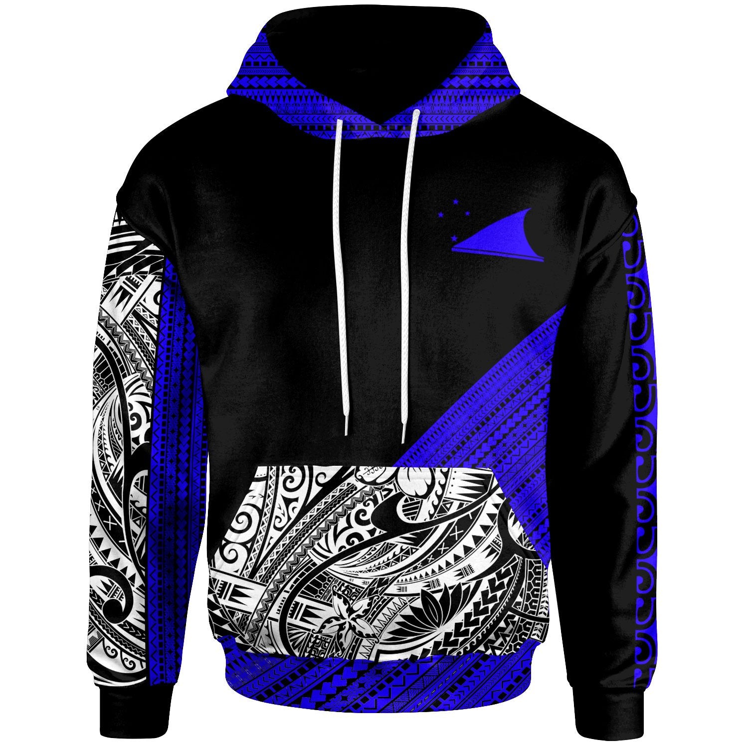 Tokelau Custom Hoodie Diagonal Pattern Dark Blue Unisex Dark Blue - Polynesian Pride