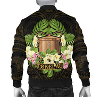 Tokelau Men's Bomber Jacket - Polynesian Gold Patterns Collection - Polynesian Pride