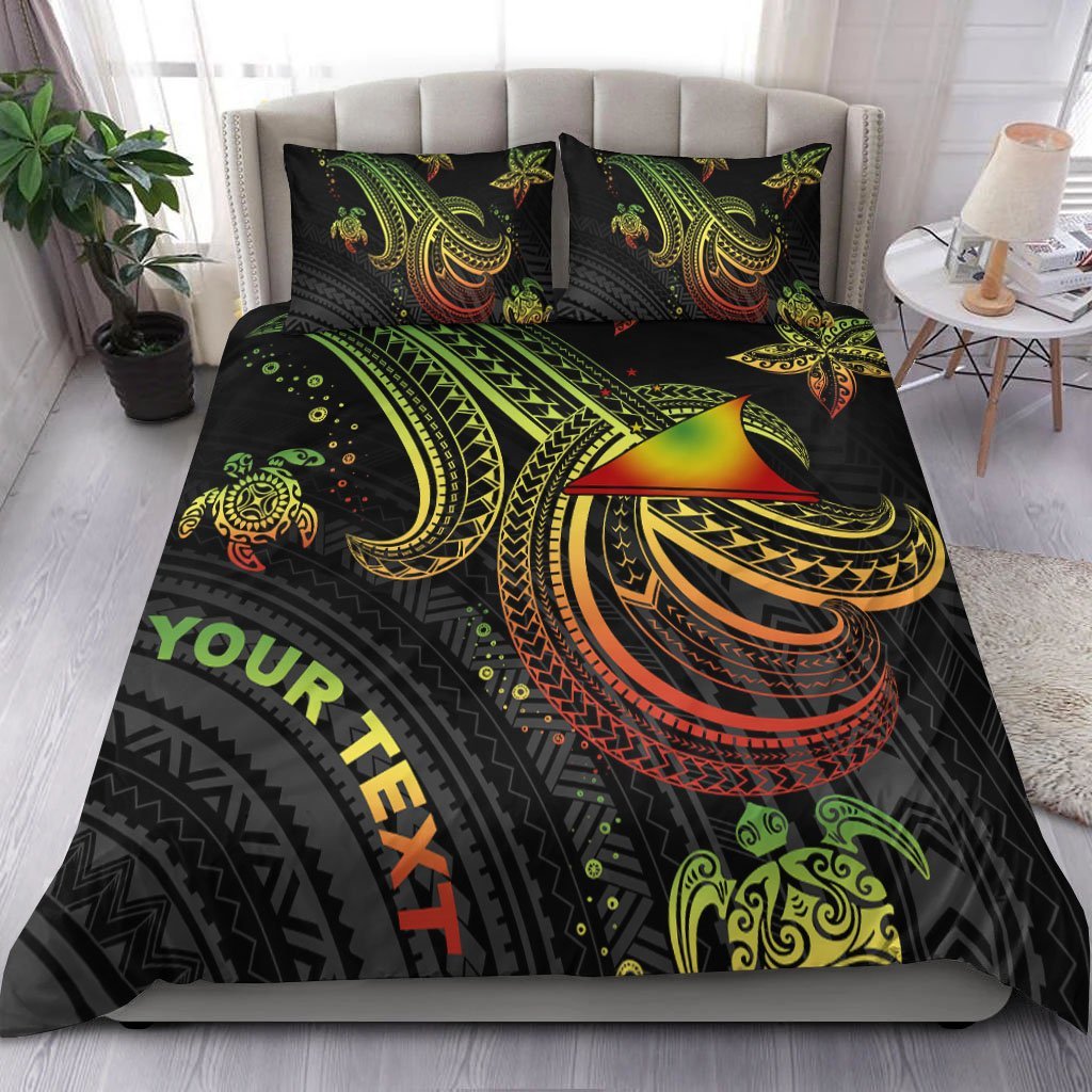 Tokelau Custom Personalised Bedding Set - Reggae Turtle Reggae - Polynesian Pride