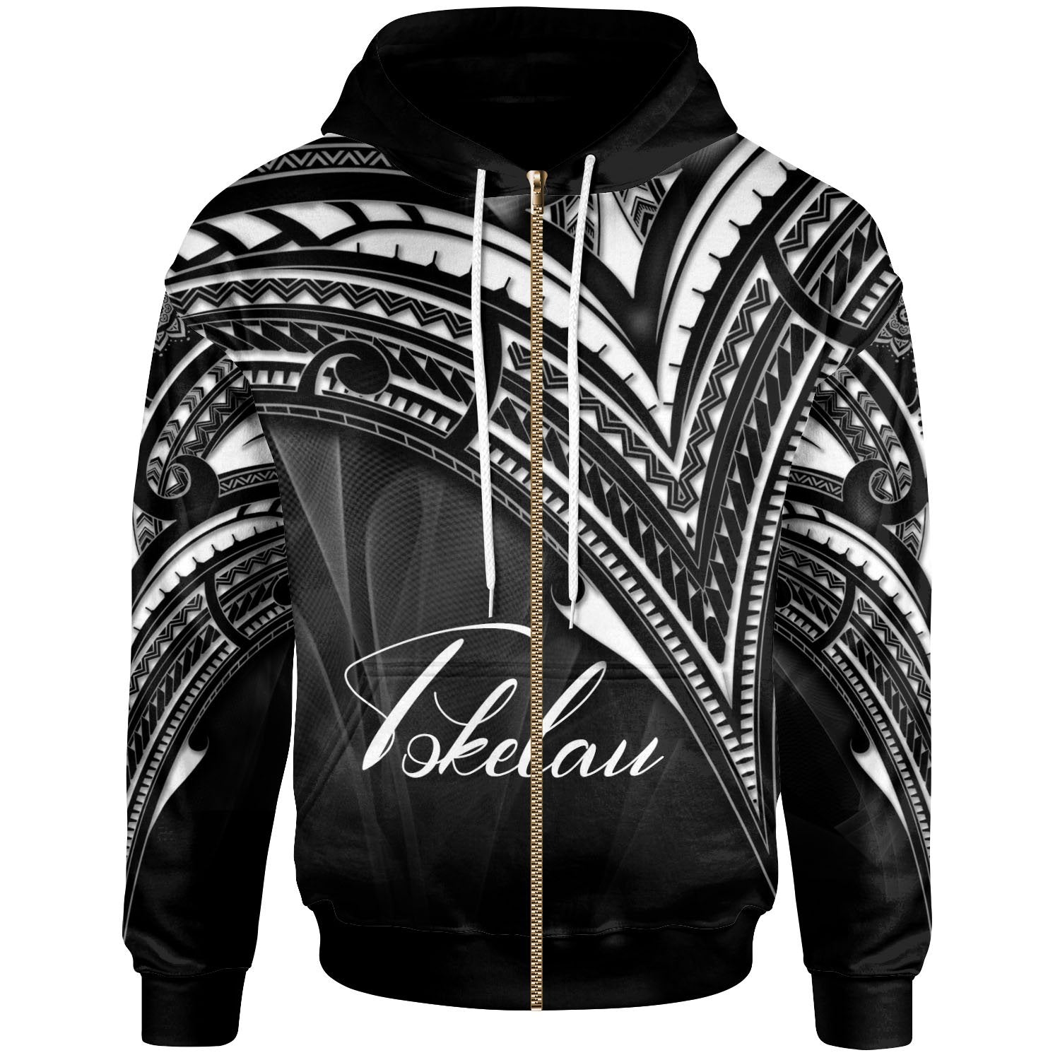 Tokelau Zip Hoodie Cross Style Unisex Black - Polynesian Pride