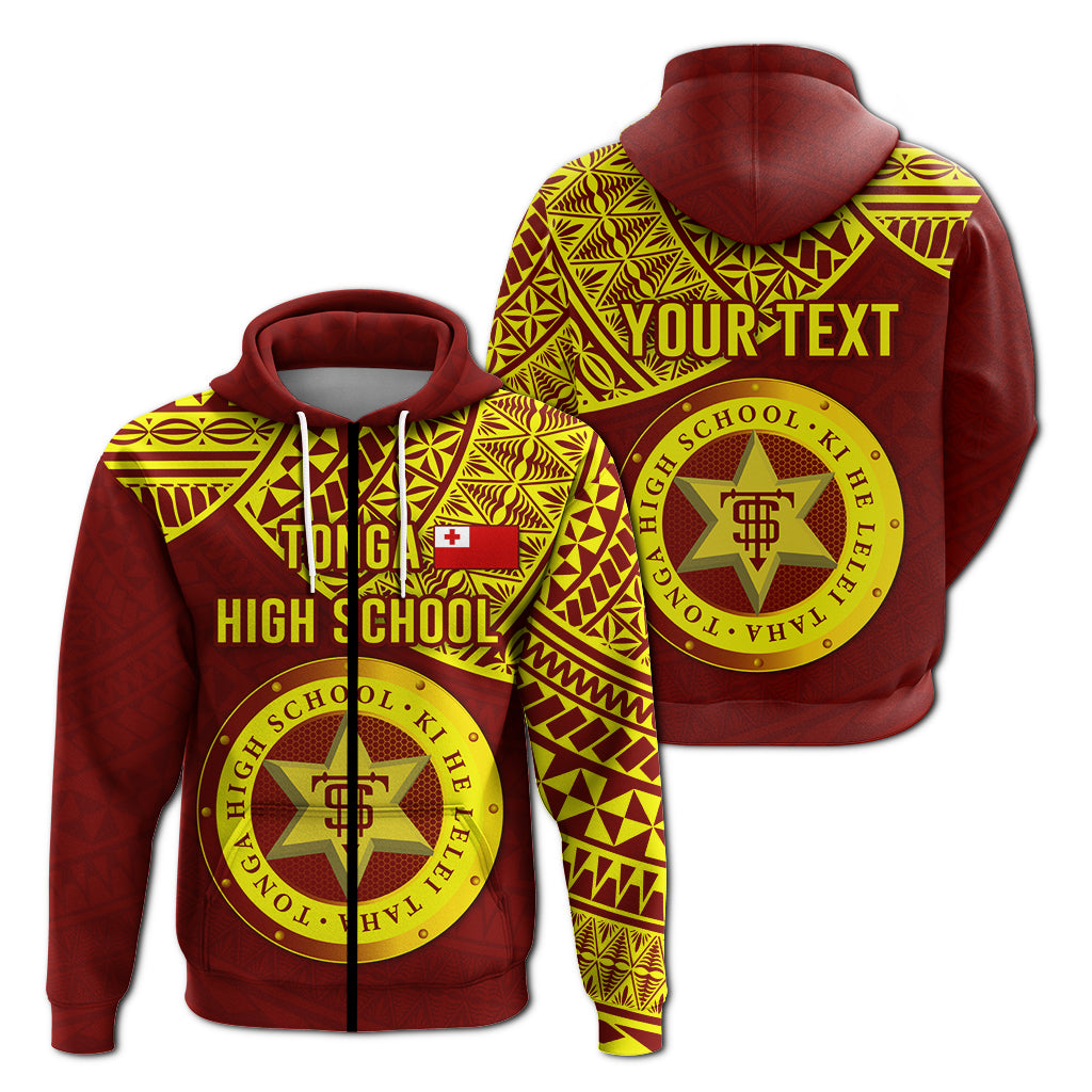 Custom Tonga High School Zip Hoodie Maroon and Gold LT4 Unisex Maroon - Polynesian Pride