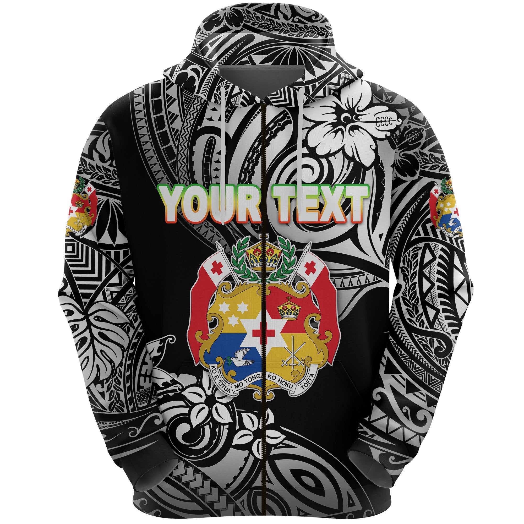 Custom Mate Maa Tonga Rugby Zip Hoodie Polynesian Unique Vibes Black Unisex Black - Polynesian Pride