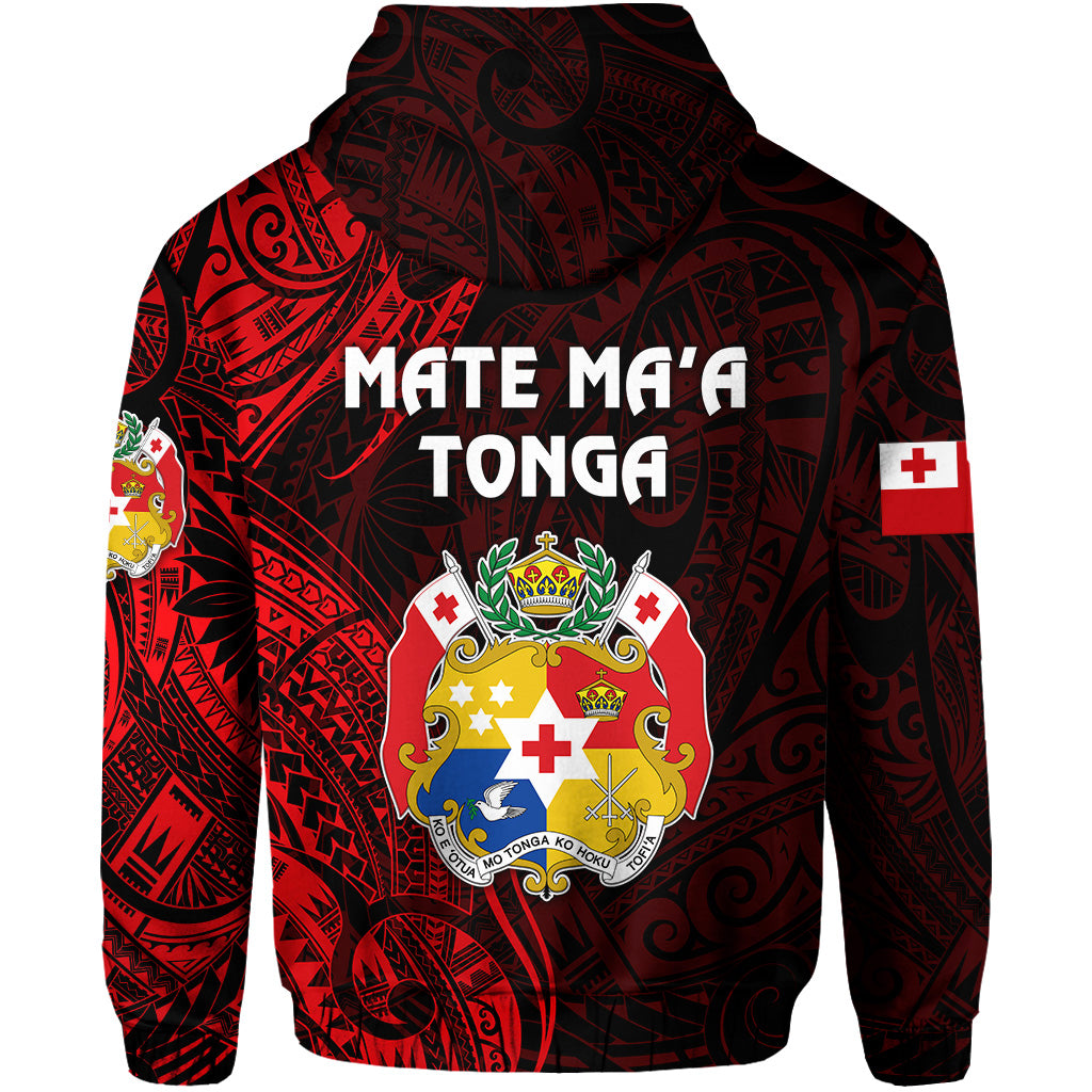Tonga Coat of Arms Zip Hoodie Simple Vibes Red LT8 - Polynesian Pride