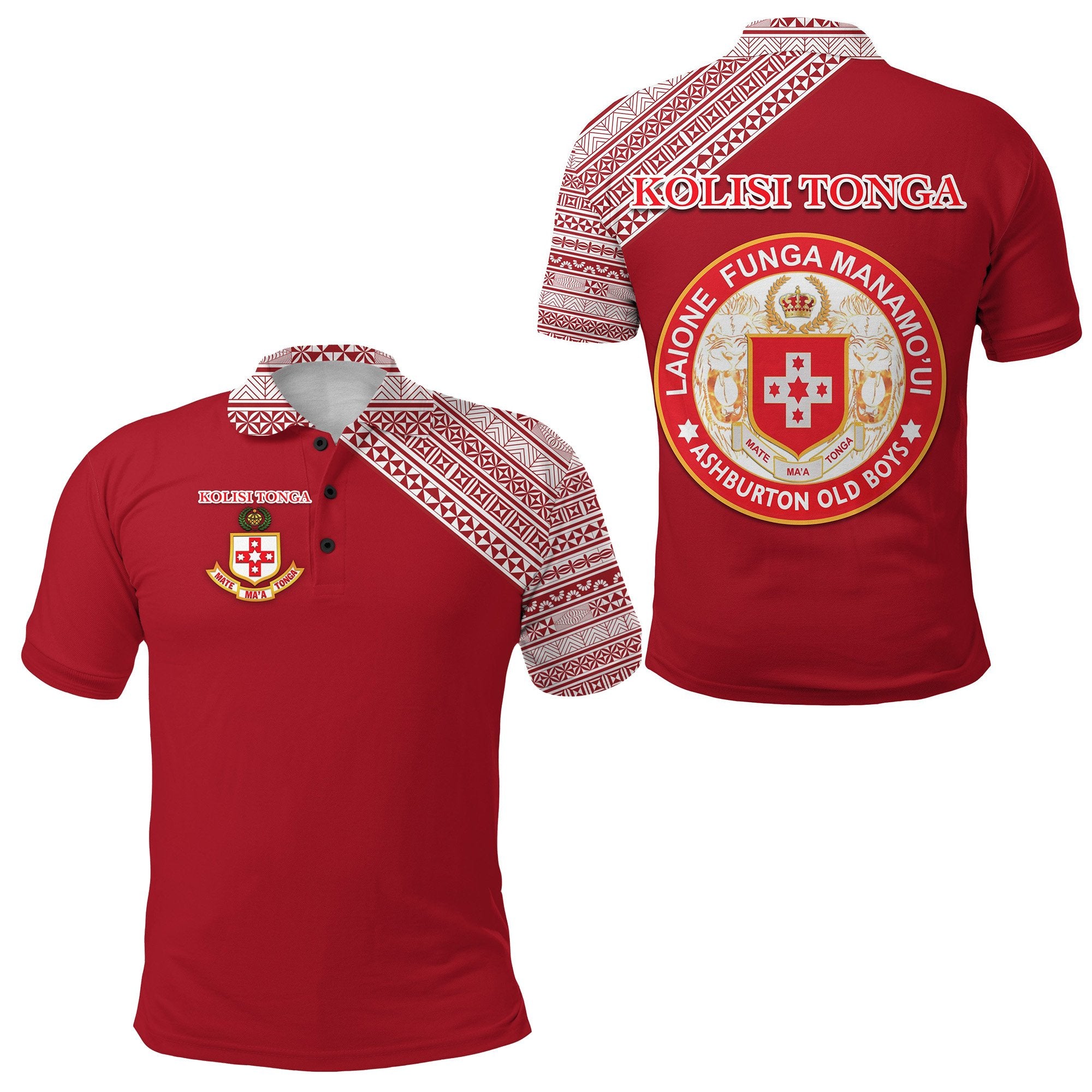 Kolisi Tonga Polo Shirt Mate Maa Tonga Rugby Original Unisex Red - Polynesian Pride