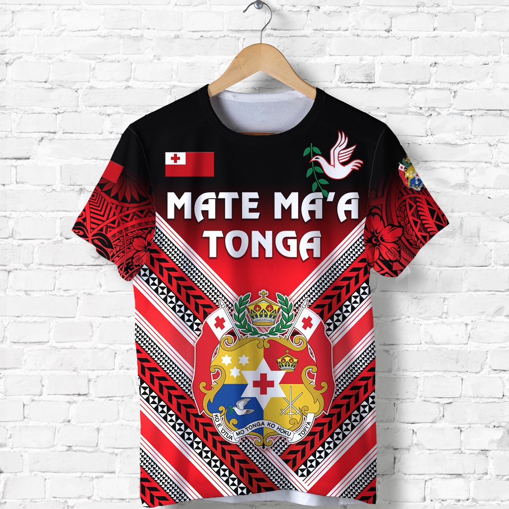 Mate Maa Tonga Rugby T Shirt Polynesian Creative Style Unisex Red - Polynesian Pride