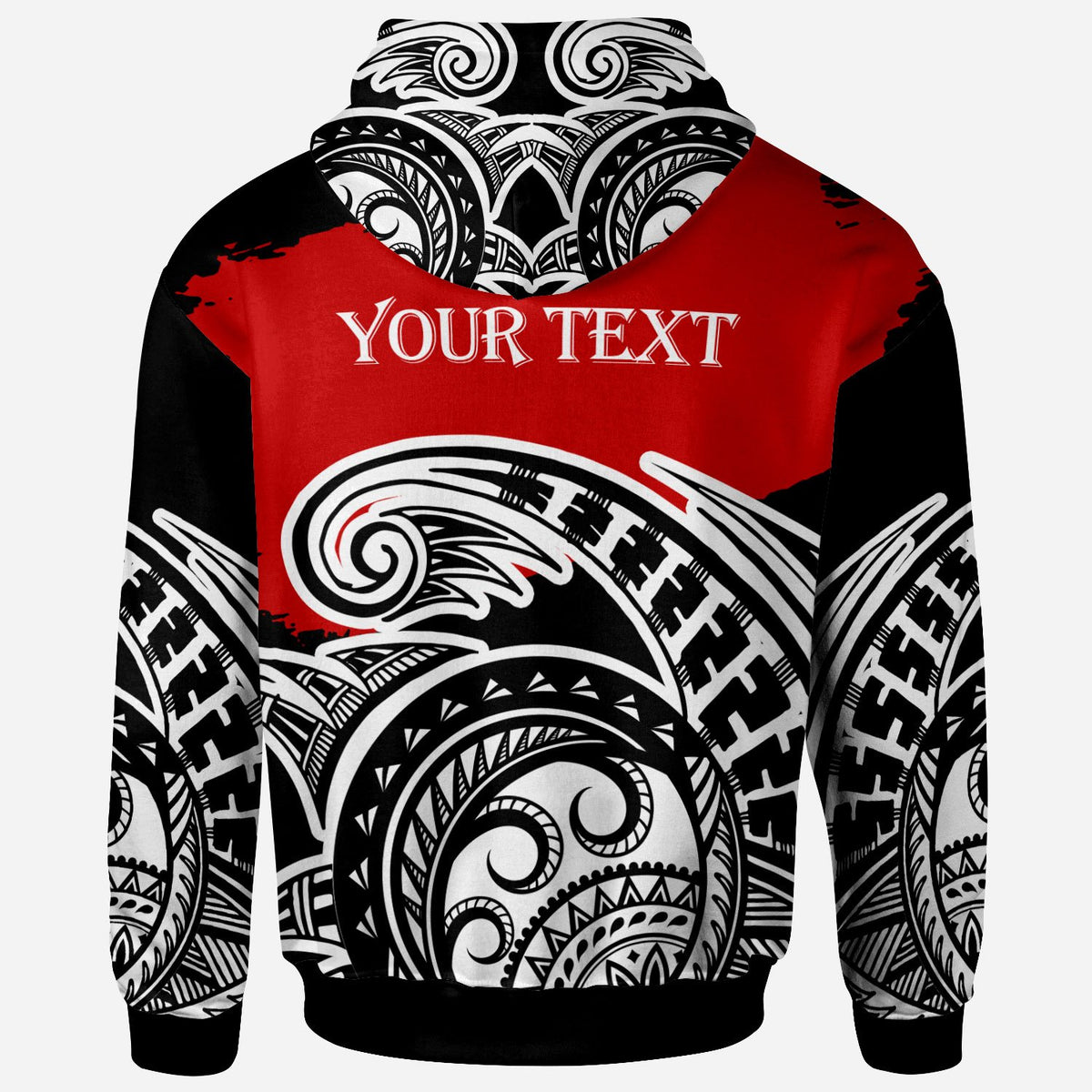 Tonga Custom Hoodie Ethnic Style With Round Black White Pattern - Polynesian Pride