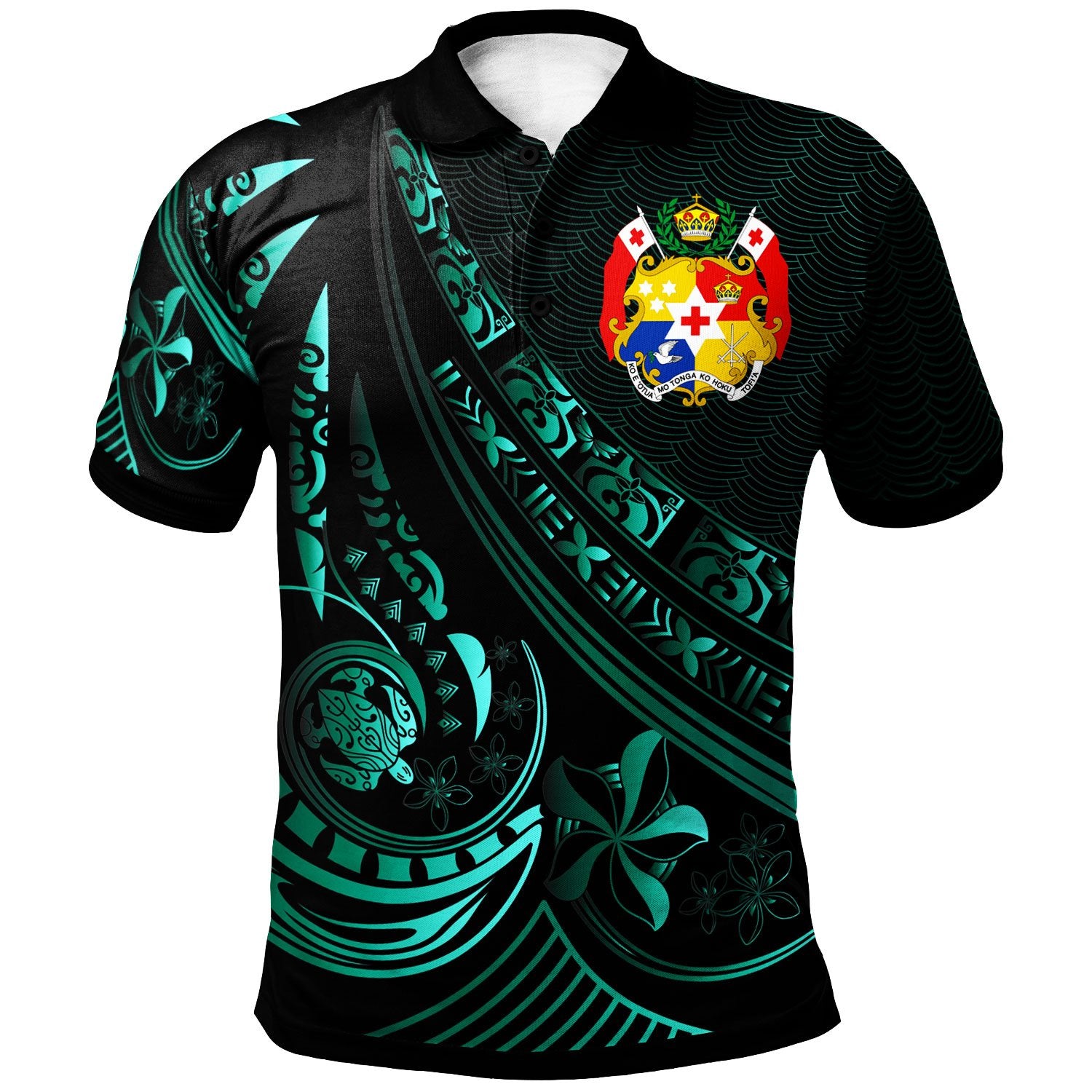 Tonga Polo Shirt The Flow Of The Ocean Green Unisex Green - Polynesian Pride