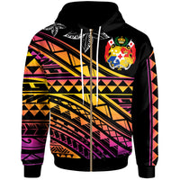 Tonga Custom Zip Hoodie Special Polynesian Ornaments Unisex Black - Polynesian Pride