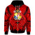 Tonga Zip Hoodie Classic Vignette Style Unisex Red - Polynesian Pride