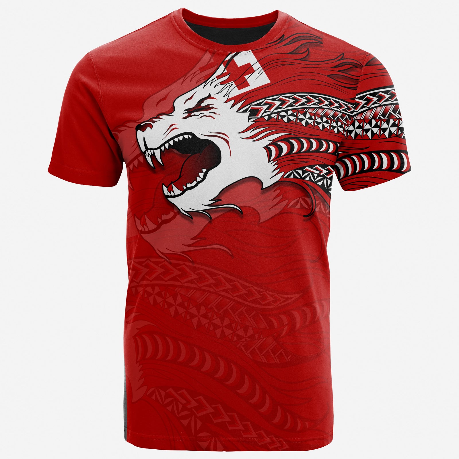 Tonga Polynesian T Shirt Tongan Pride Lion Unisex Red - Polynesian Pride