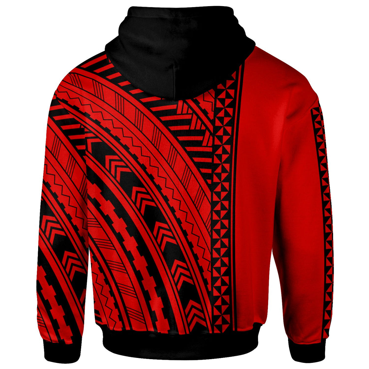 Tonga Custom Hoodie Unique Barcode Black Red - Polynesian Pride