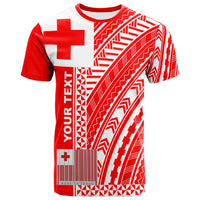 Tonga Custom T Shirt Unique Barcode White Red Unisex Red - Polynesian Pride