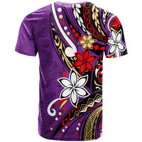 American Samoa T Shirt Tribal Flower With Special Turtles Purple Color - Polynesian Pride