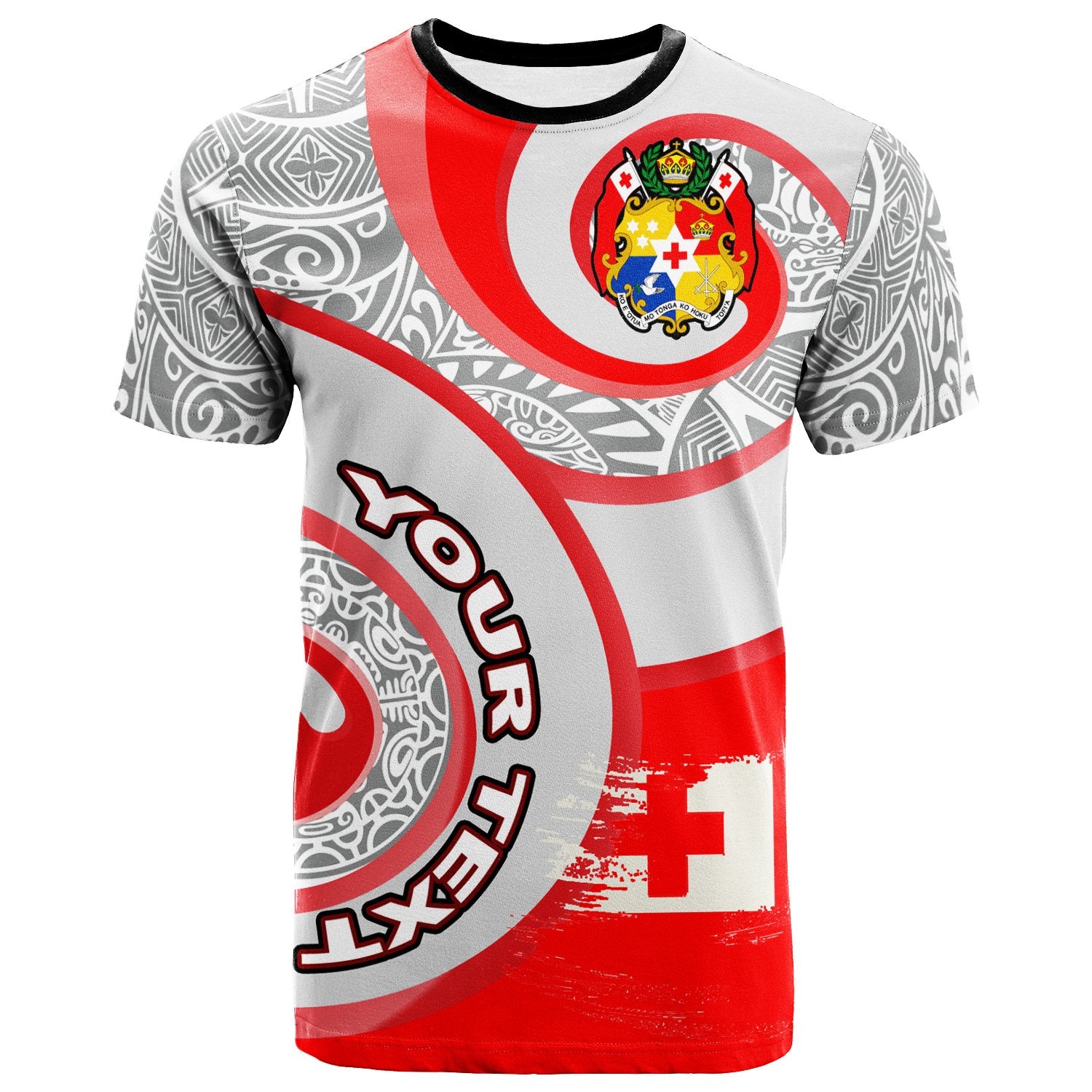 Tonga Polynesian T Shirt Spirit Style Gray Red Color Unisex Red - Polynesian Pride