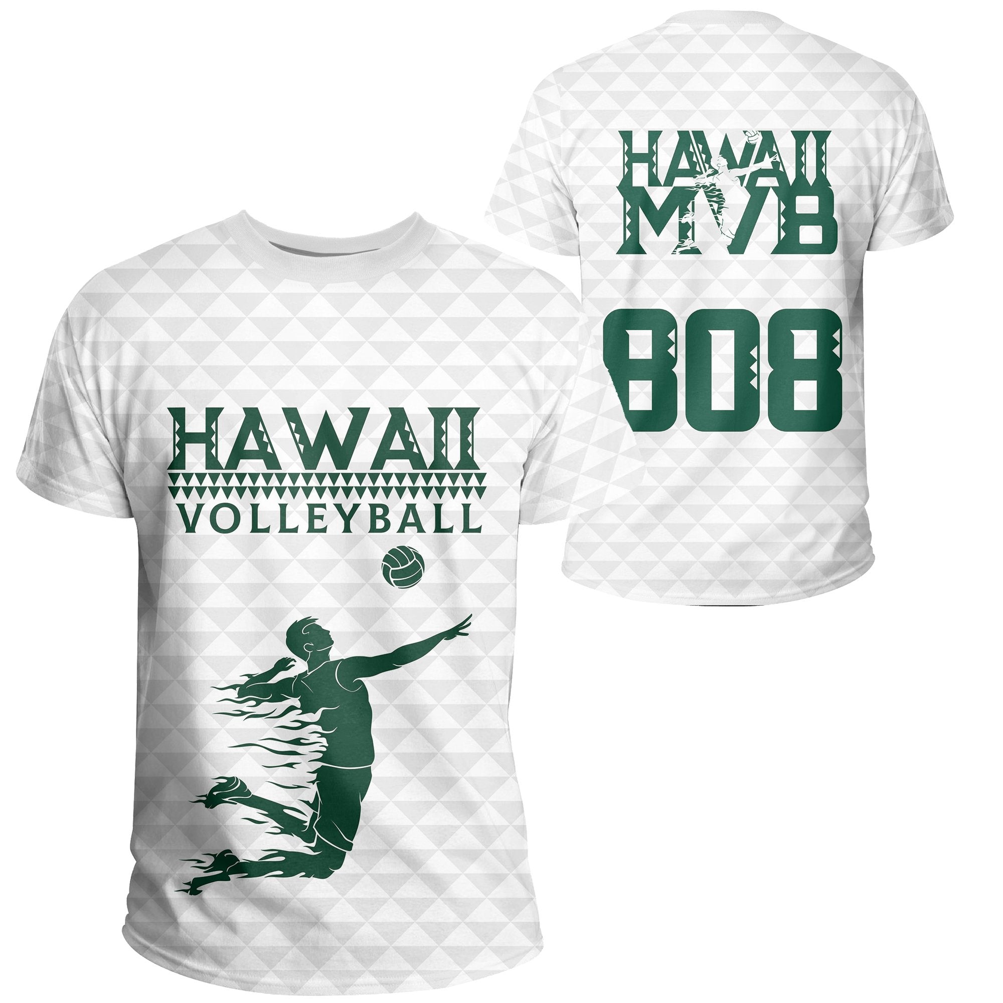 Volleyball Sport Hawaii Kakau T Shirt White Unisex White - Polynesian Pride