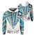 Hawaii Hoodie Football Jersey Style White and Cyan AH Unisex White - Polynesian Pride