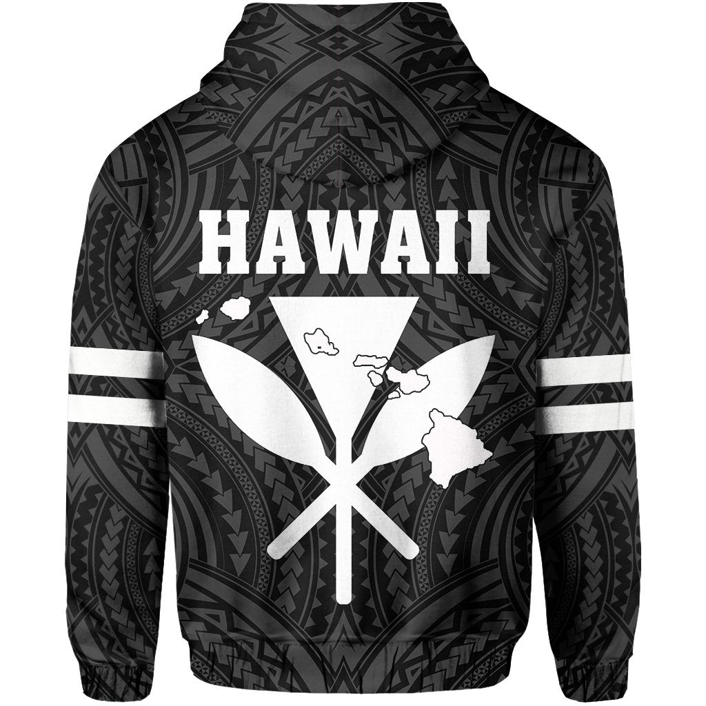 Polynesian King Kanaka Map Seal of Hawaii Zip Hoodie White - Polynesian Pride