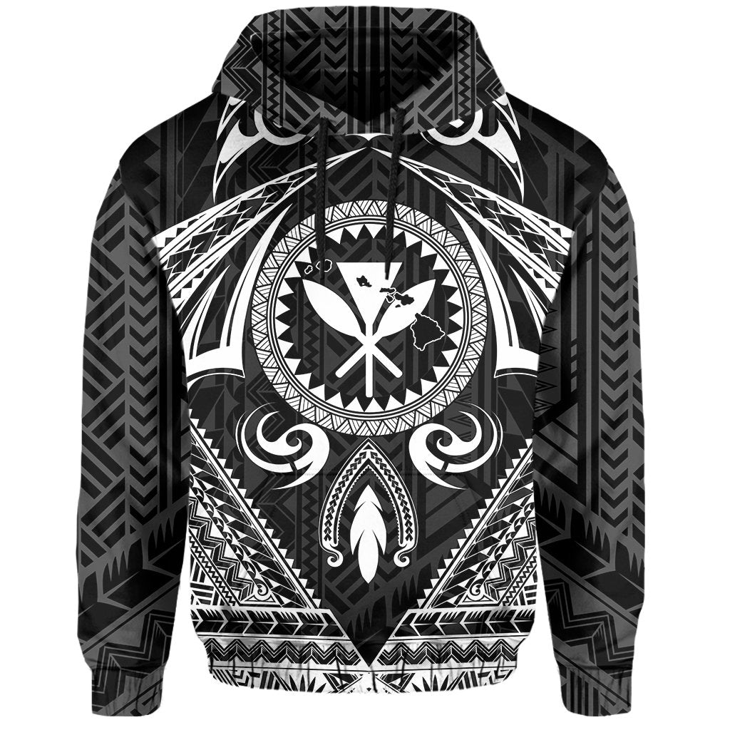 Polynesian Kakau Kanaka Turtle Map Hawaii Hoodie Circle Style - Polynesian Pride