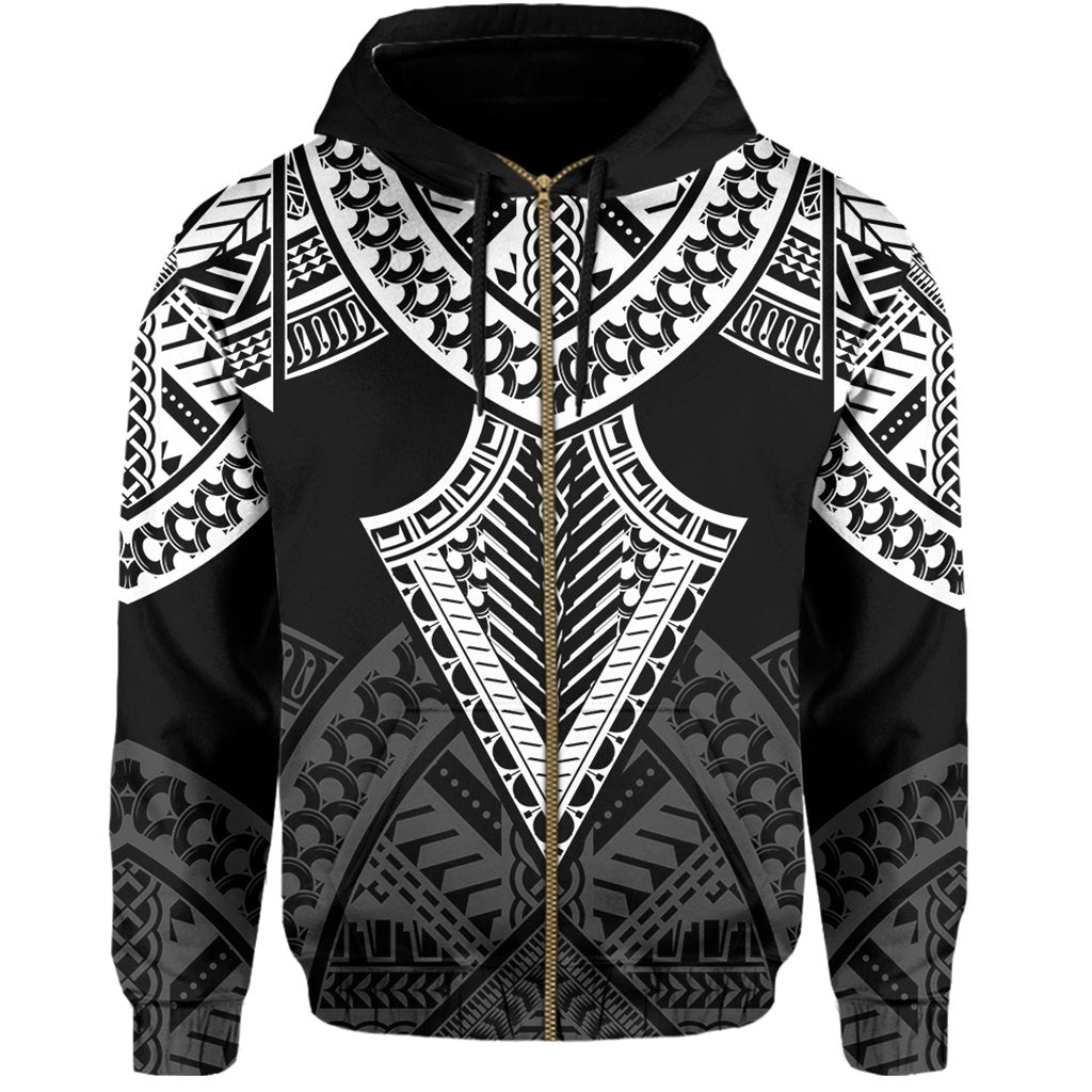 Hawaii Polynesian Hoodie Limited (Zip up) Tab Style White - Polynesian Pride
