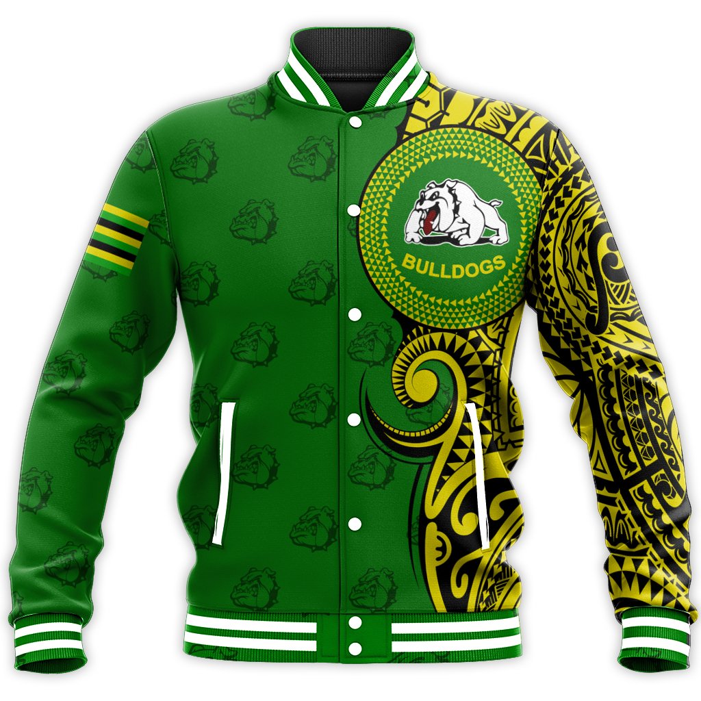 (Personalised) Hawaii Baseball Jacket - Kaimuki High Tribal Kakau Style Baseball Jacket - AH Unisex Green - Polynesian Pride