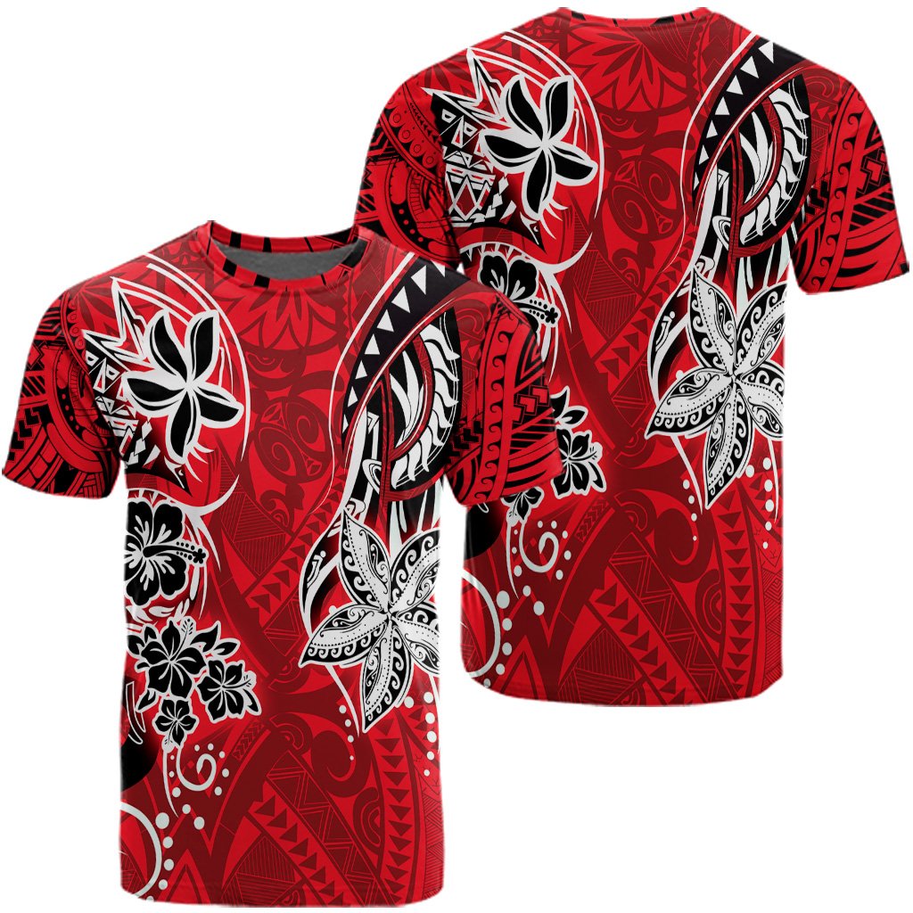 Polynesian Simple Hawaii T shirt AH Unisex Red - Polynesian Pride