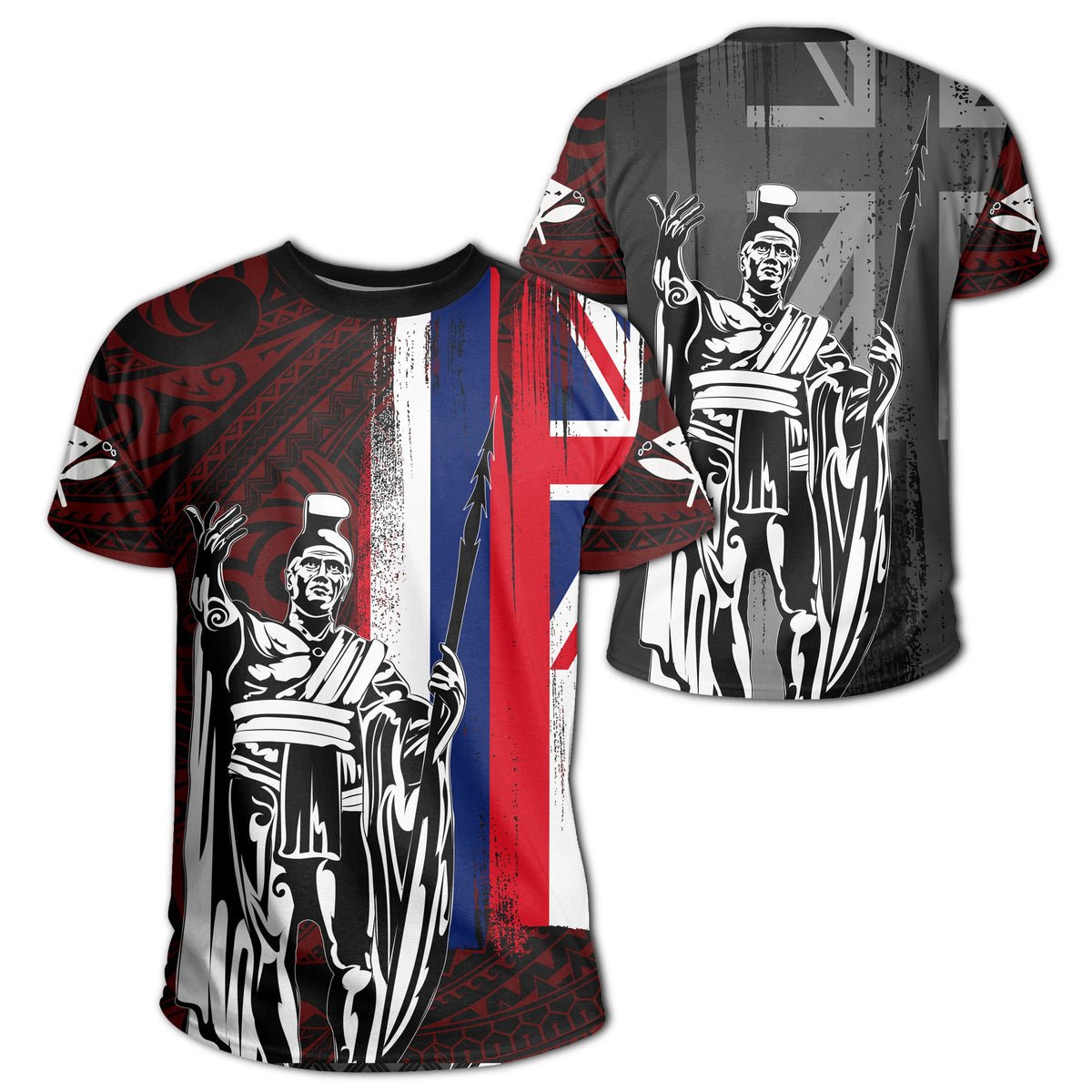 Hawaii King Flag Polynesian T Shirt Red Unisex Red - Polynesian Pride