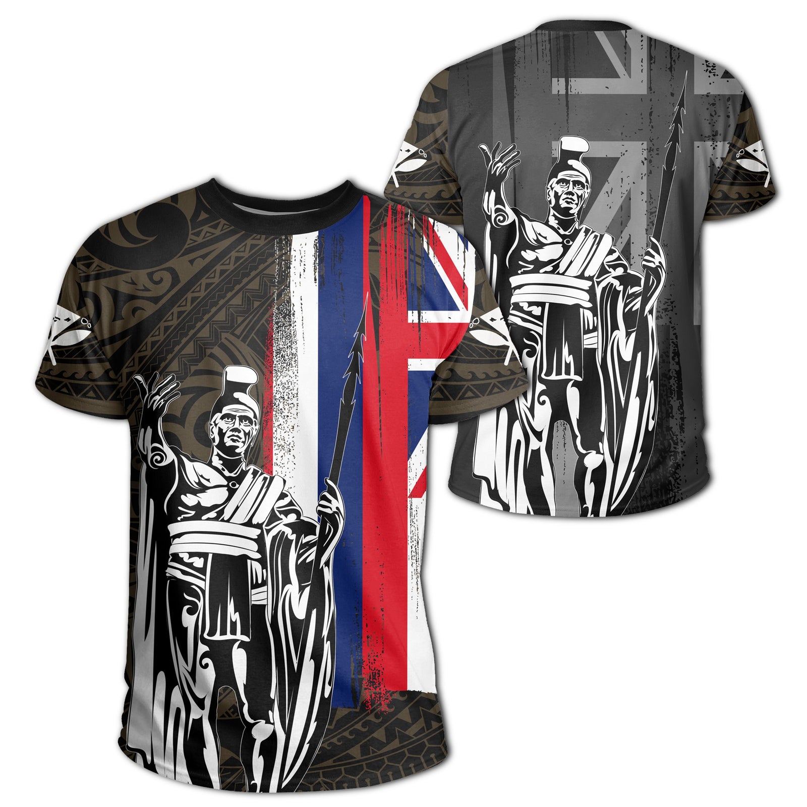 Hawaii King Flag Polynesian T Shirt Gold Unisex Gold - Polynesian Pride