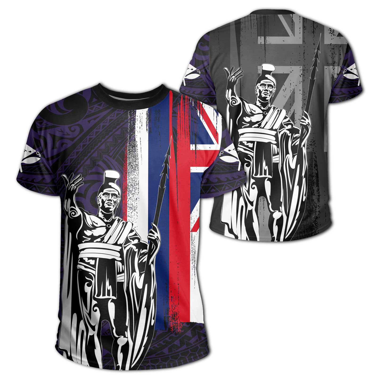 Hawaii King Flag Polynesian T Shirt Purple Unisex Purple - Polynesian Pride