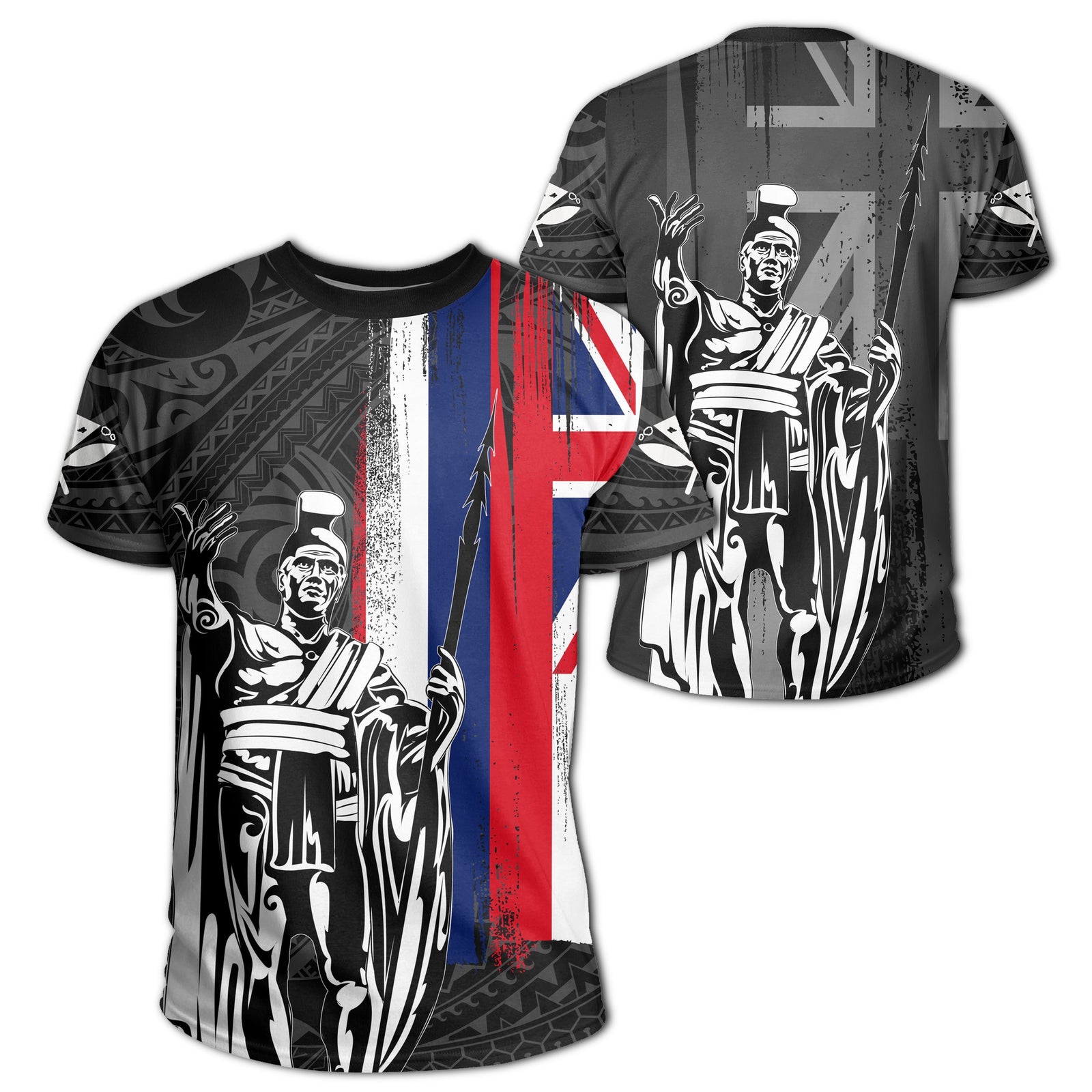 Hawaii King Flag Polynesian T Shirt White Unisex White - Polynesian Pride