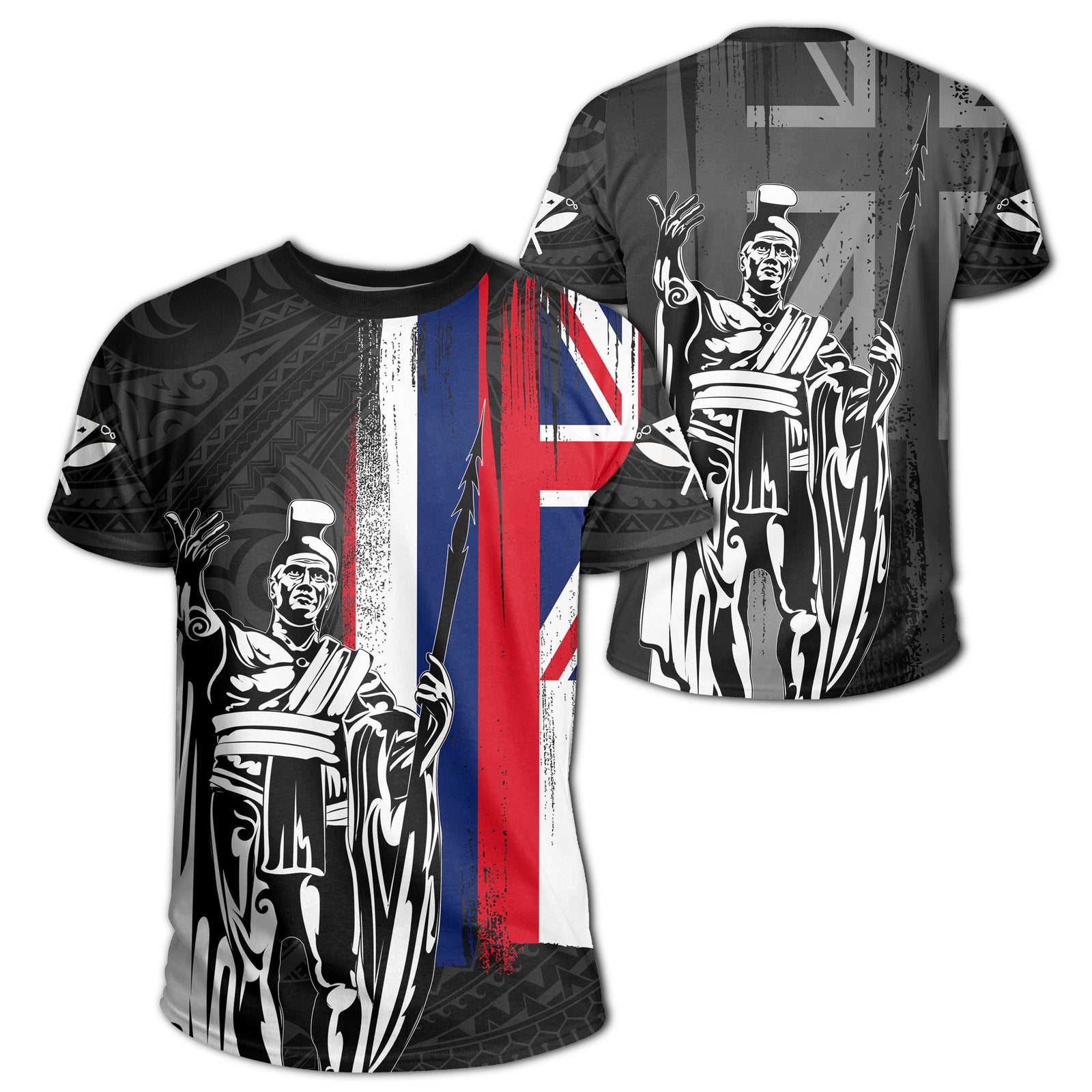 Hawaii King Flag Polynesian T Shirt Gray Unisex Gray - Polynesian Pride