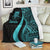 Tuvalu Premium Blanket - Turquoise Polynesian Tentacle Tribal Pattern - Polynesian Pride