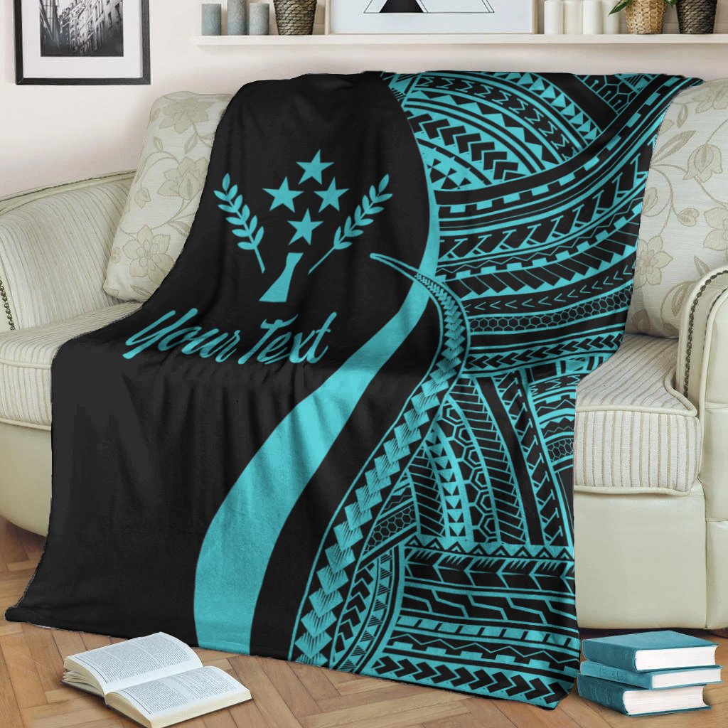 Kosrae Custom Personalised Premium Blanket - Turquoise Polynesian Tentacle Tribal Pattern - Polynesian Pride