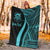 Tuvalu Custom Personalised Premium Blanket - Turquoise Polynesian Tentacle Tribal Pattern - Polynesian Pride