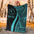 Chuuk Custom Personalised Premium Blanket - Turquoise Polynesian Tentacle Tribal Pattern - Polynesian Pride