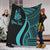 New Caledonia Custom Personalised Premium Blanket - Turquoise Polynesian Tentacle Tribal Pattern Crest White - Polynesian Pride