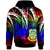 Tuvalu Hoodie Tropical Leaf Rainbow Color Unisex Rainbow - Polynesian Pride