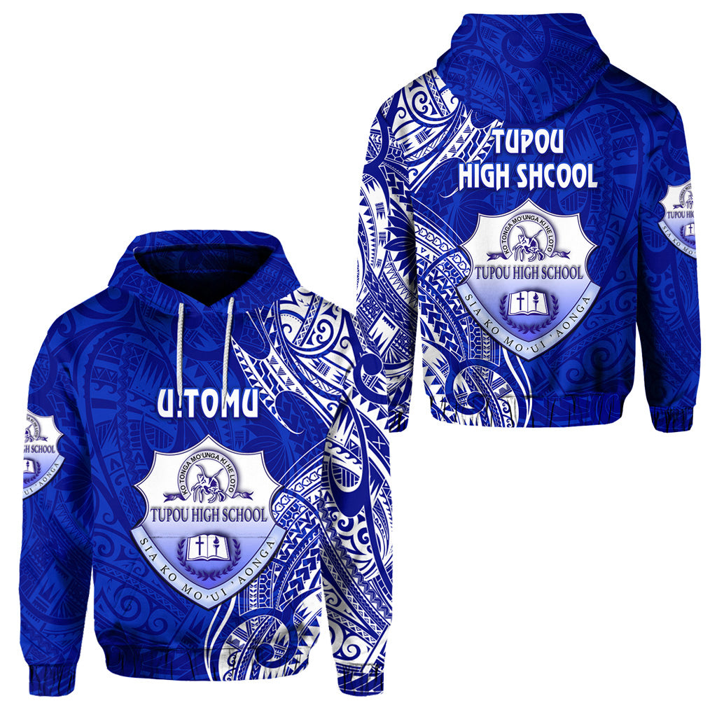 (U.TOMU) Tonga Tupou High School Hoodie Simple Vibes LT8 Unisex Blue - Polynesian Pride