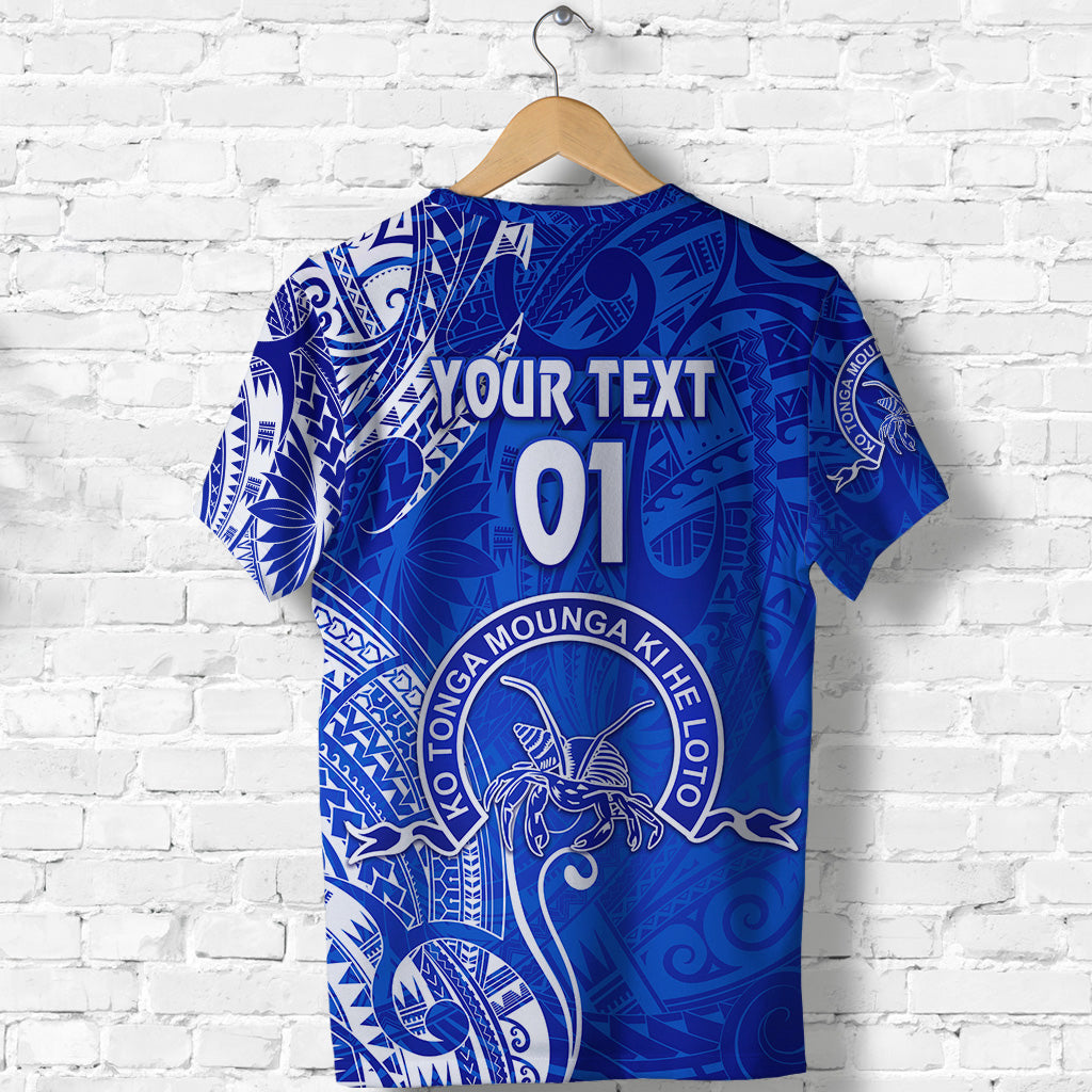 Custom Tonga Tupou College T Shirt Simple Vibes Blue, Custom Text and Number LT8 - Polynesian Pride
